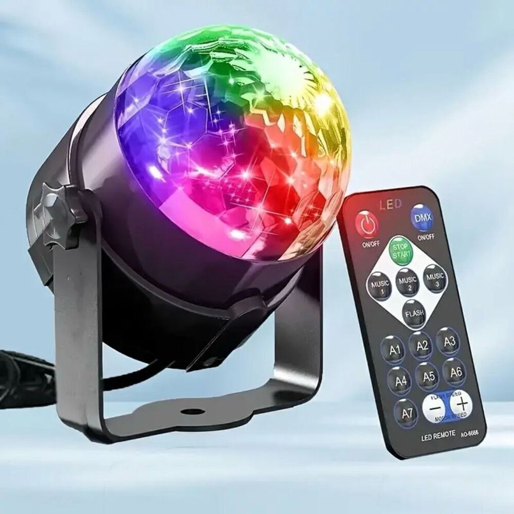 NWT Rotate RGB Disco Ball Light USB LED Starry Dance Party Bar Karaoke w/ remote